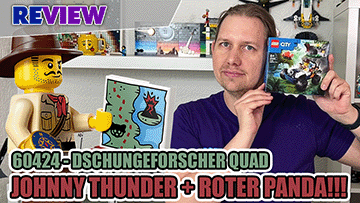 Johnny Thunder Figur & roter Panda: Mega 10 Euro City Set! Dschungelforscher Quad Review 60424